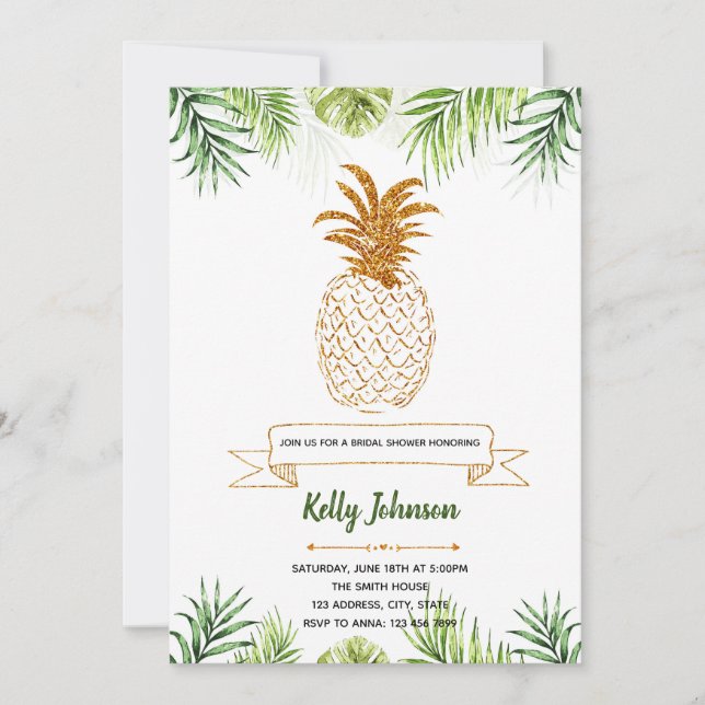 Palm spring shower party invitation (Front)
