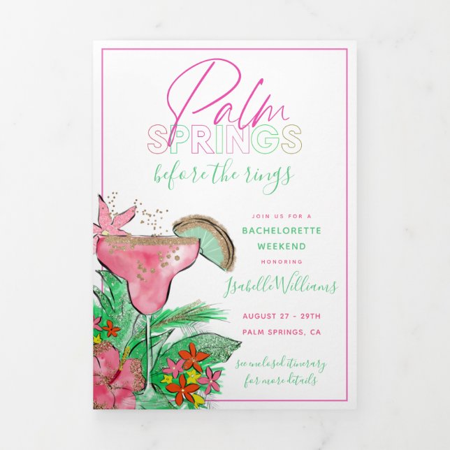 Palm Springs Bachelorette Itinerary  Tri-Fold Invi (Cover)
