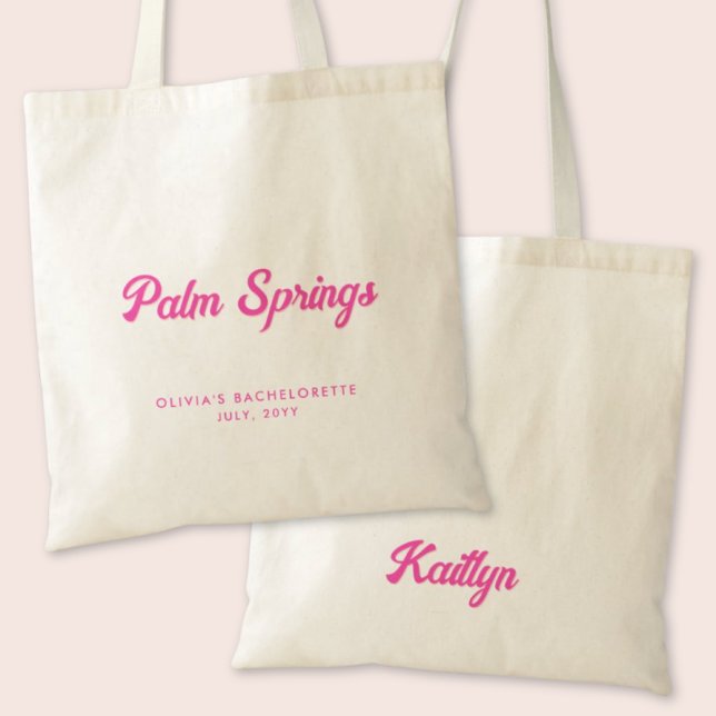 Palm Springs Bachelorette Party Personalized Tote Bag (Palm Springs Bachelorette Party Personalized Tote Bag)