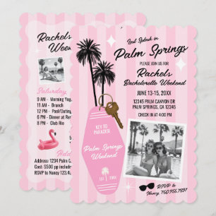 Palm Springs Bachelorette Weekend Getaway (Pink) Invitation