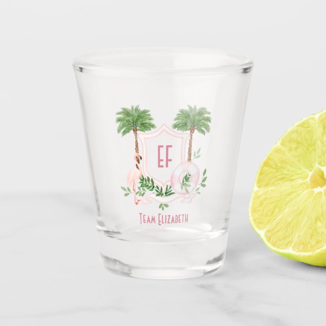 Palm Springs Beach Social Club Bachelorette Party Shot Glass (Front)