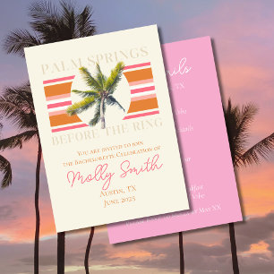 Palm Springs Before the Ring – Retro Bachelorette Invitation