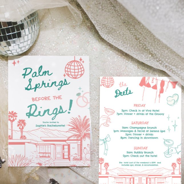 Palm Springs Before the Rings Bachelorette Invitation (Creator Uploaded)