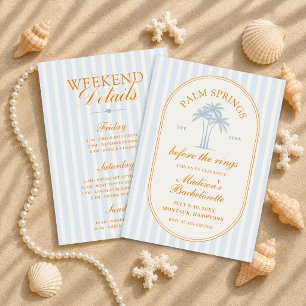 Palm Springs Before The Rings Bachelorette Party Invitation