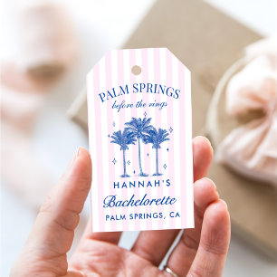 Palm Springs Before The Rings Blue Bachelorette Gift Tags