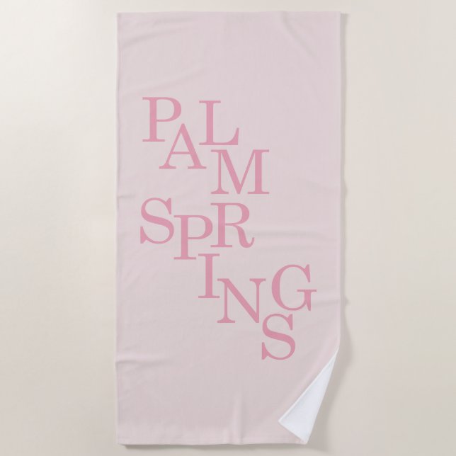 Palm Springs Blush Pink Beach Towel (Front)