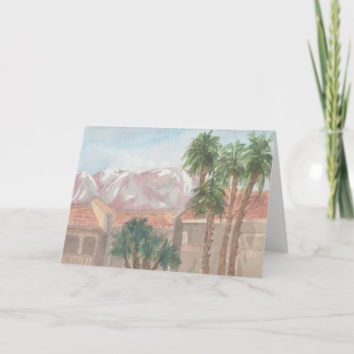 Palm SpringsCA Watercolor Sketch Greeting Card