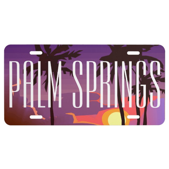 Palm Springs California Aluminum License Plate (Front)