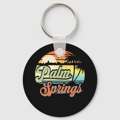 Palm Springs California Beach Vacation Sunset Keychain
