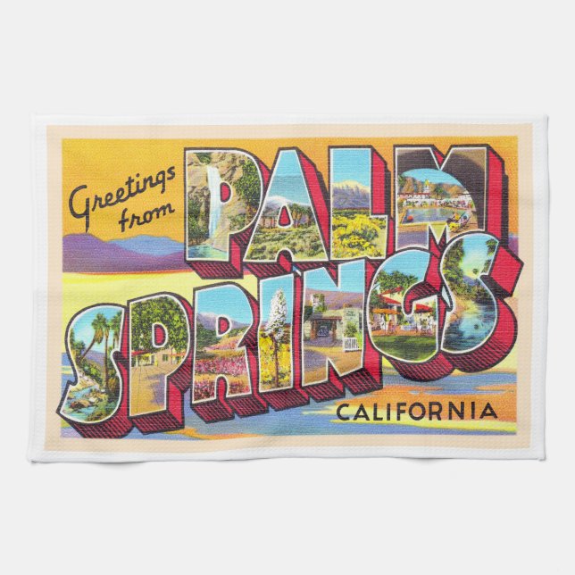 Palm Springs California CA Large Letter Postcard Kitchen Towel (Horizontal)