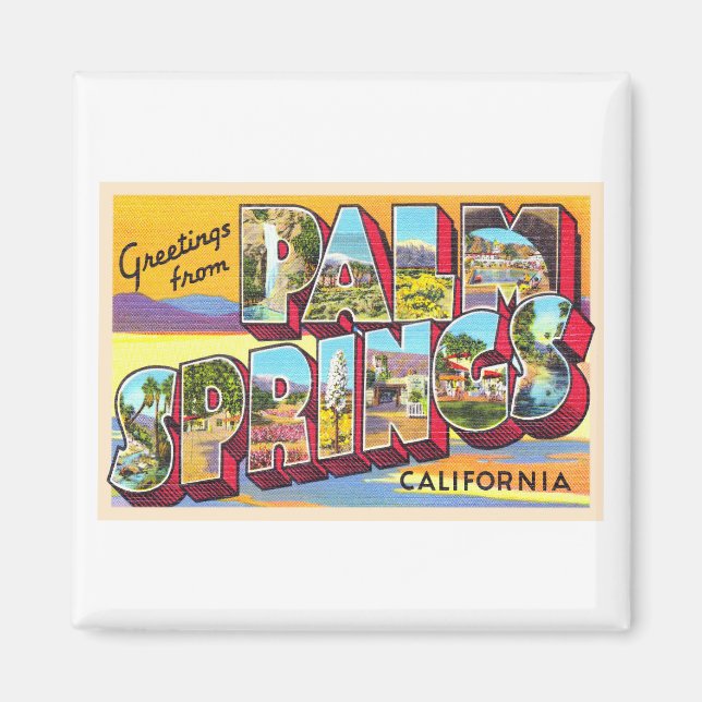 Palm Springs California CA Large Letter Postcard Magnet (Front)