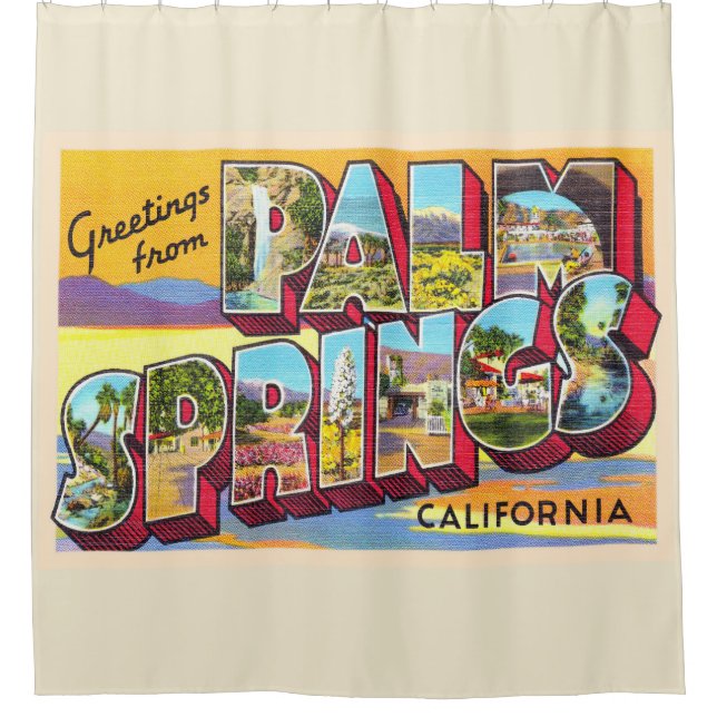 Palm Springs California CA Large Letter Postcard Shower Curtain (Front)