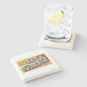 Palm Springs California CA Large Letter Postcard Stone Coaster