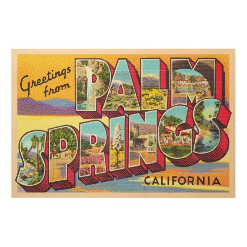 Palm Springs California CA Large Letter Postcard Wood Wall Art