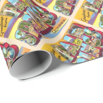 Palm Springs California Ca Large Letter Postcard Wrapping Paper by AmericanTravelogue at Zazzle