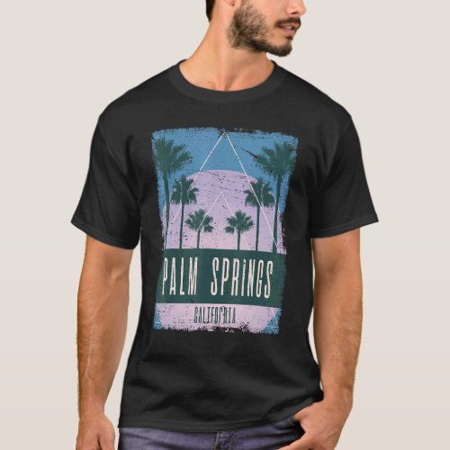 Palm Springs California CA Vintage Vaporwave Retro T_Shirt