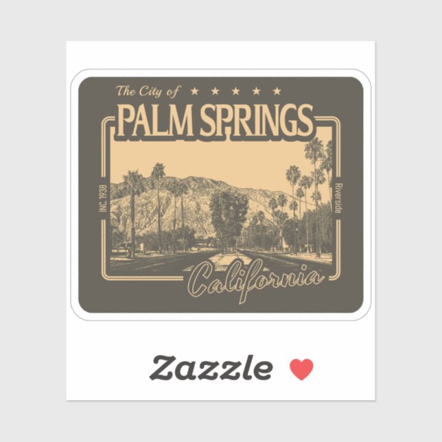 PALM SPRINGS CALIFORNIA - CITY OF PALM SPRINGS CA STICKER (Sheet)