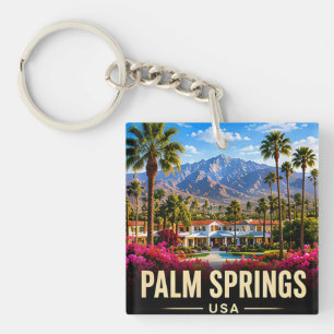 Palm Springs California Desert Midcentury Travel  Keychain