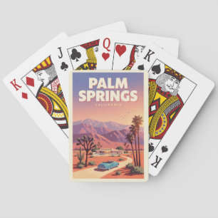 Palm Springs California Illustration Travel Art Poker Cards