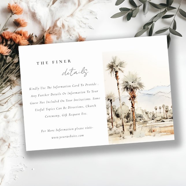 Palm Springs California Landscape Wedding Details Enclosure Card (Creator Uploaded)