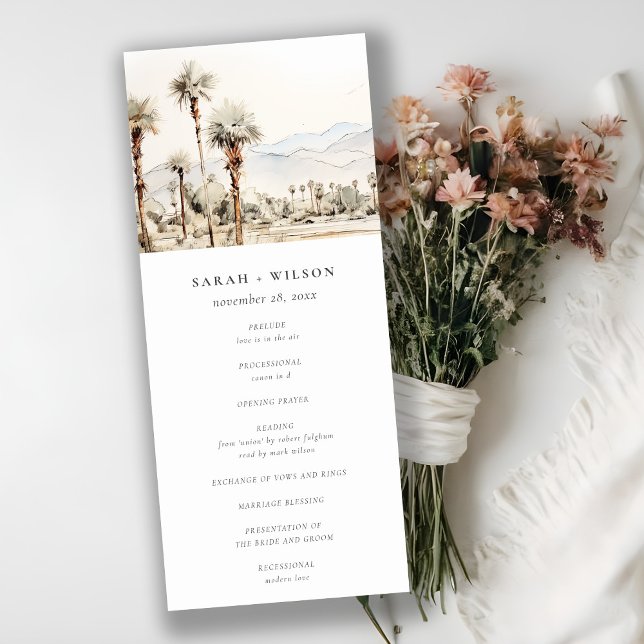 Palm Springs California Landscape Wedding Program (Creator Uploaded)