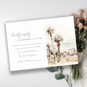 Palm Springs California Landscape Wedding RSVP Card