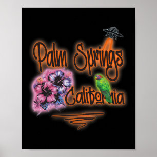 Palm Springs California Retro Surfer Vintage Airbr Poster