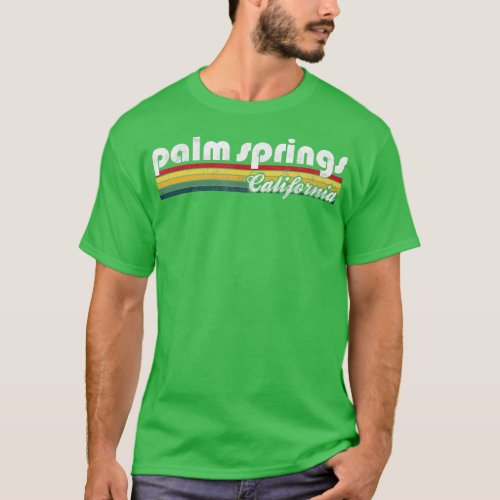 Palm Springs California Vintage 70s 80s Retro Styl T_Shirt