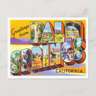Palm Springs, California Vintage Big Letters Postcard