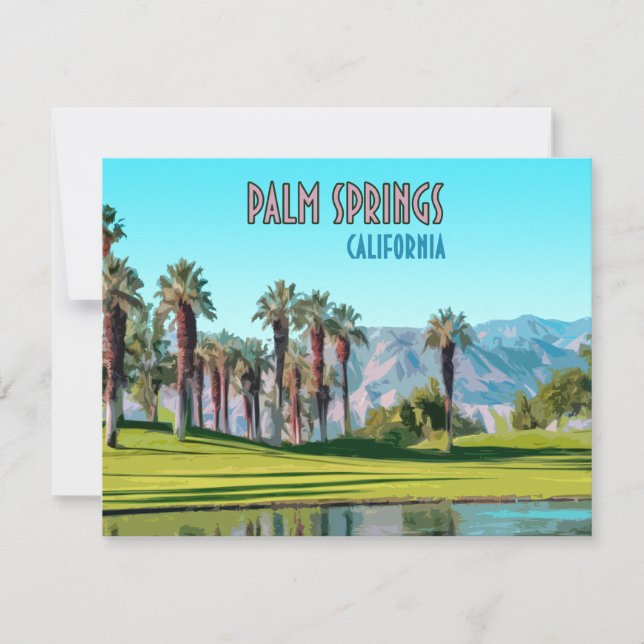 Palm Springs California Vintage Flat Card (Front)
