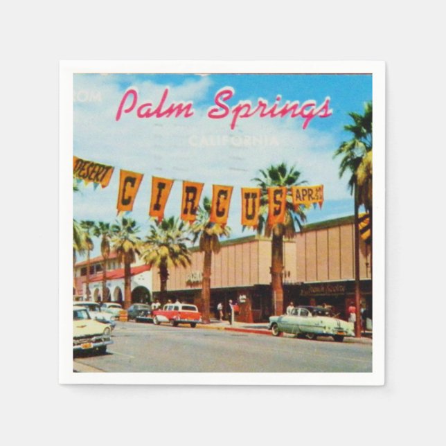 Palm Springs, California, vintage, Napkins (Front)