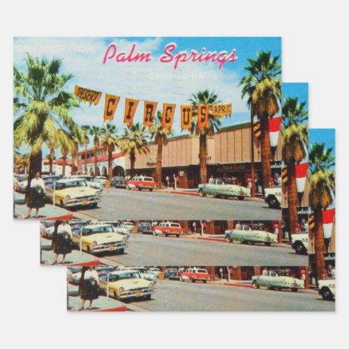 Palm Springs California vintage Wrapping Paper Sheets