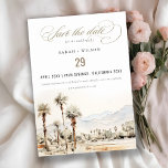 Palm Springs California Watercolor Wedding Save The Date<br><div class="desc">If you need any further customization please feel free to email me on yellowfebstudio@gmail.com. or message via Zazzle.</div>