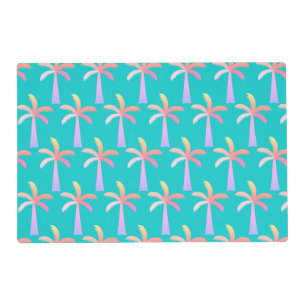  Palm Springs Caribbean Blue Tropical Palm Tree Placemat