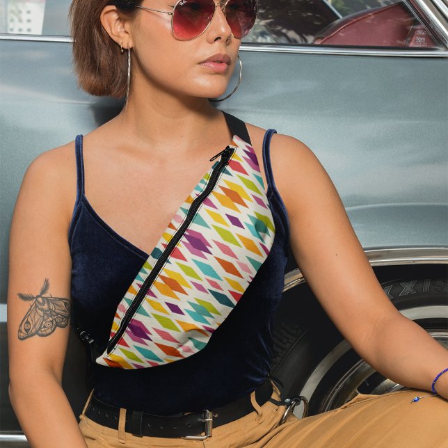 Palm Springs Diamonds Midcentury Modern Pattern Fanny Pack (Creator Uploaded)