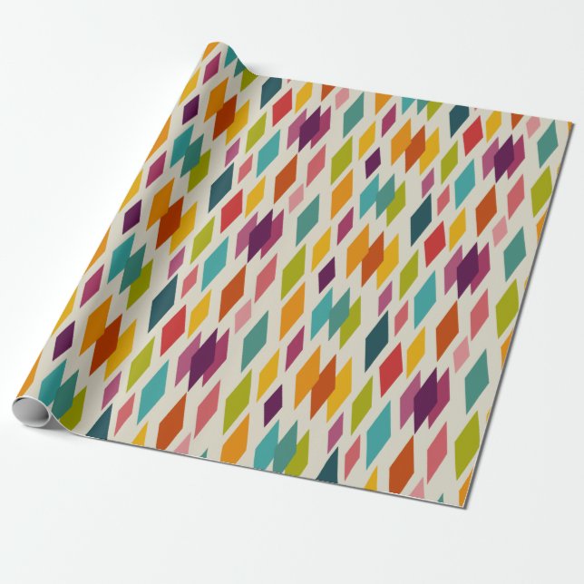 Palm Springs Diamonds Midcentury Modern Pattern Wrapping Paper (Unrolled)