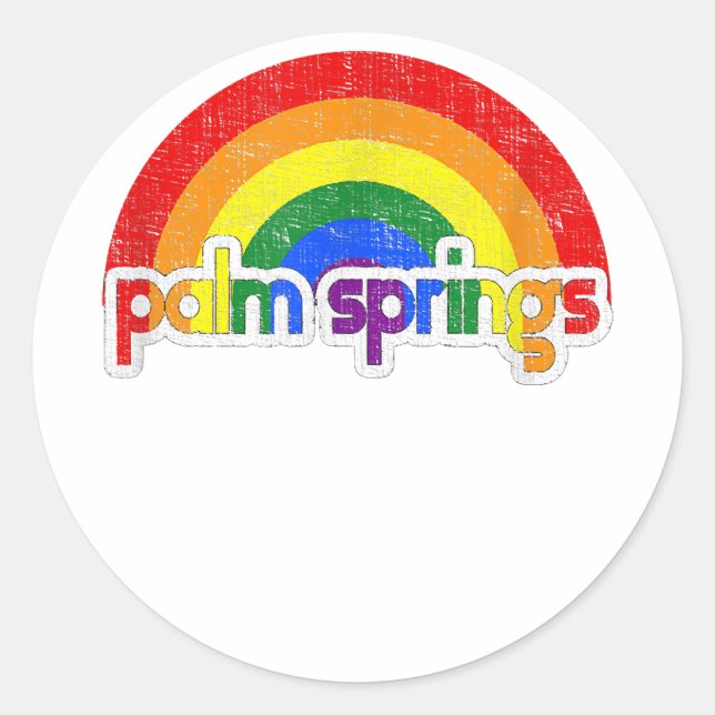 Palm Springs Gay Pride Support  Classic Round Sticker (Front)