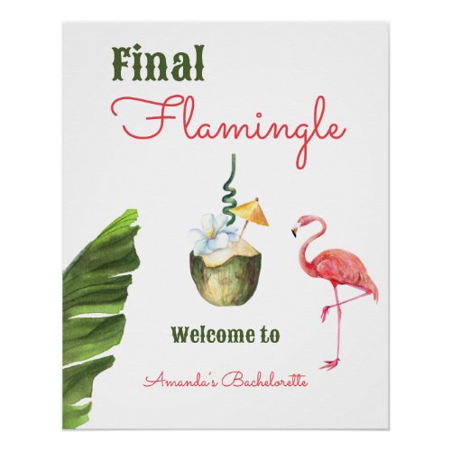 Palm Springs Last Flamingle Bachelorette Party Poster