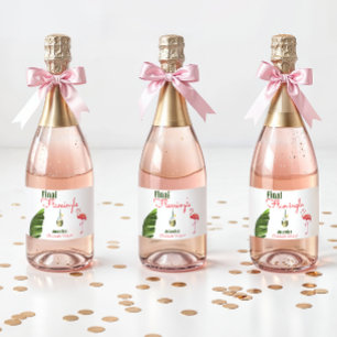 Palm Springs Last Flamingle Bachelorette Party Sparkling Wine Label