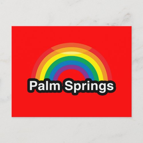 PALM SPRINGS LGBT PRIDE RAINBOW POSTCARD