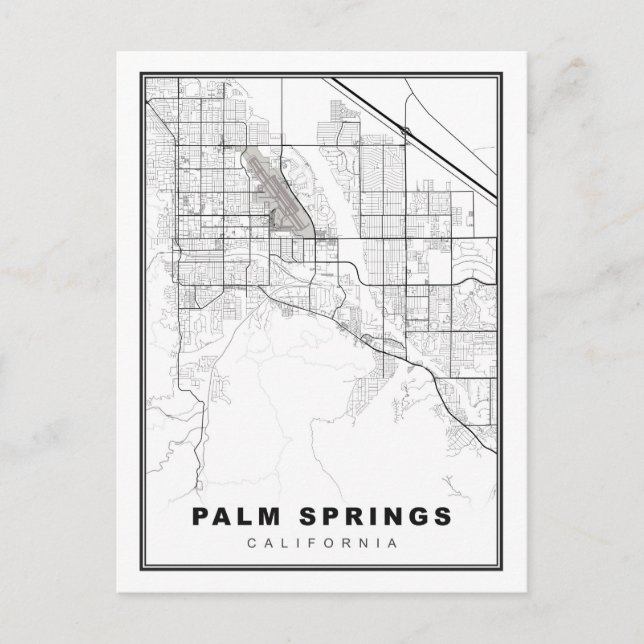 Palm Springs Map Holiday Postcard (Front)