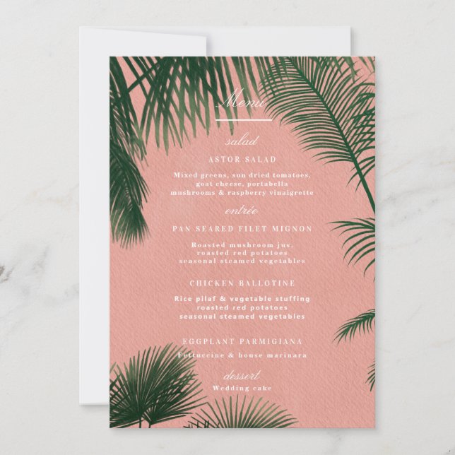 Palm Springs Menu (Front)