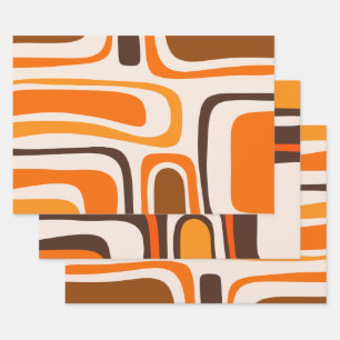 Palm Springs Mid-Century Modern Abstract Pattern Wrapping Paper Sheets
