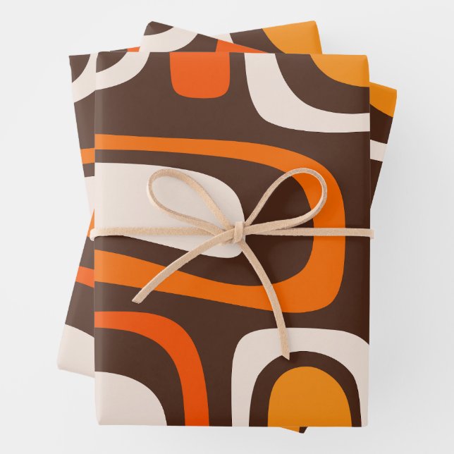 Palm Springs Mid-Century Modern Abstract Pattern Wrapping Paper Sheets (In situ)
