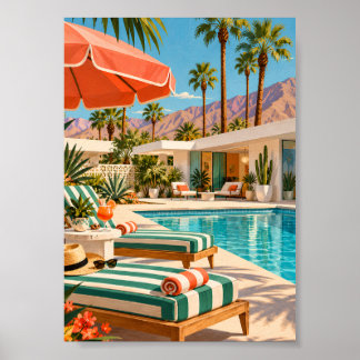 palm springs, mid century modern, retro art, vinta poster