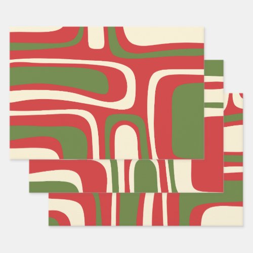 Palm Springs Midcentury Modern Retro Abstract Xmas Wrapping Paper Sheets