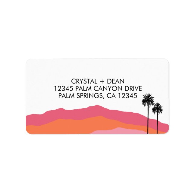 Palm Springs Modern Address Labels (pink/orange) (Front)
