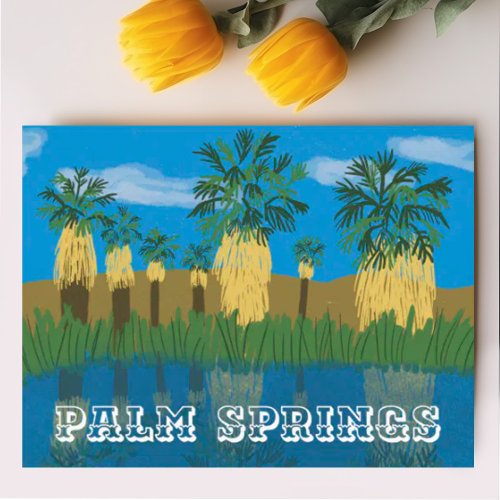 Palm Springs Oasis Desert Coachella California Holiday Postcard