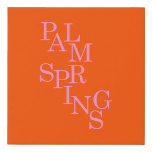 Palm Springs Orange And Pink Faux Canvas Print