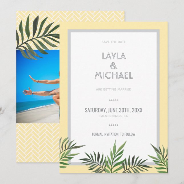 Palm Springs Photo Save The Date Invitation (Front/Back)